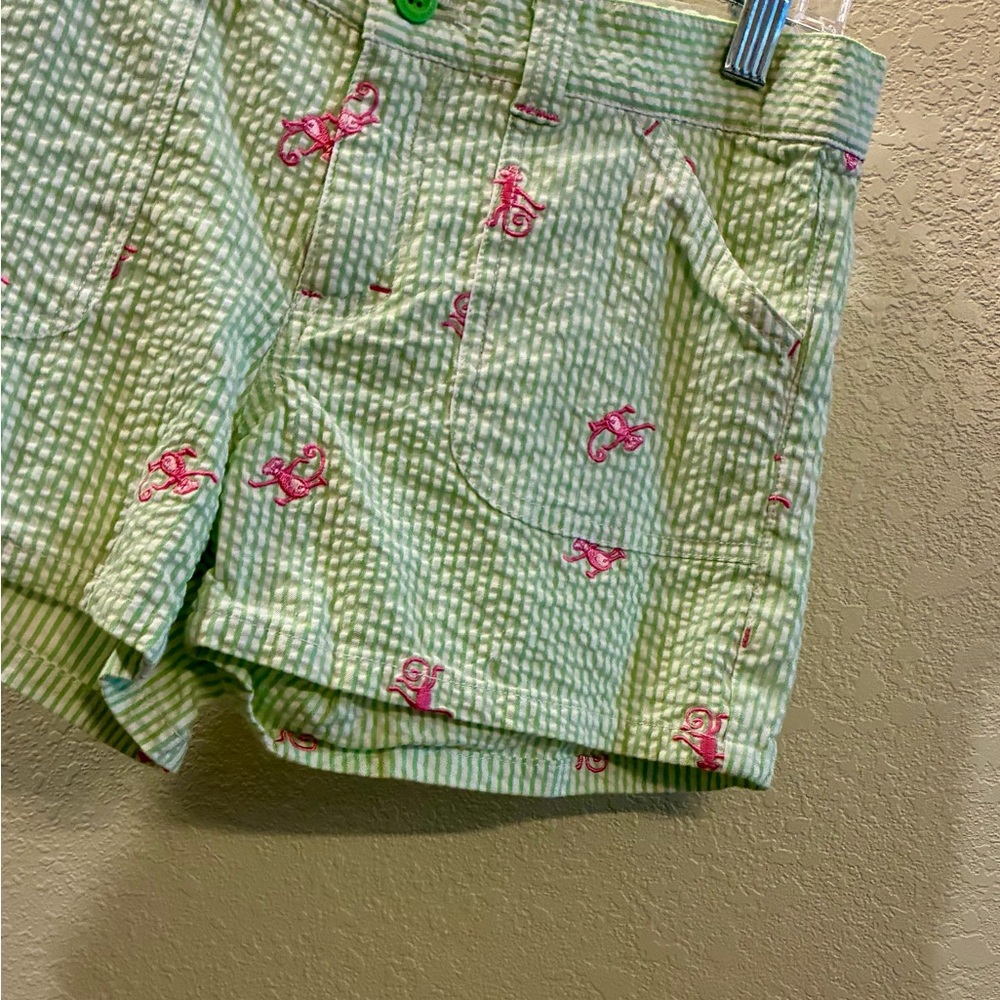 Lilly Pulitzer Green and Pink Striped Shorts